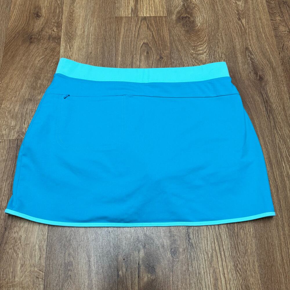 Lands Ends Womens Solid Blue Faux Wrap Skort Attached Shorts Skirt Size Medium - Picture 2 of 10